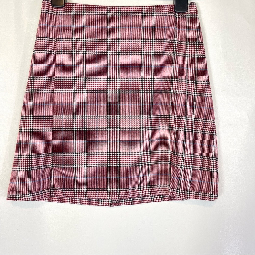 John Galt Plaid Tweed Mini Skirt Pale Red Fall/Winter S Small